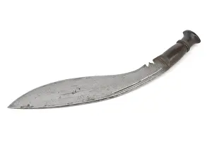 Manufactured: Service kukri, 1914. Blade with single fuller