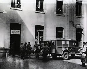Ambulance: Servicemen carry a wounded soldier from the