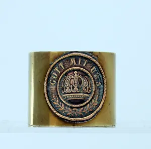 Serviette: Serviette ring with the centre of a German belt buckle