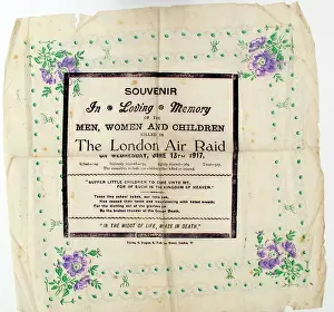 Serviette: Serviette - souvenir of those killed in London Air Raid