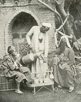 Trader: Serving Turkish coffee in the streets of Cairo, Egypt