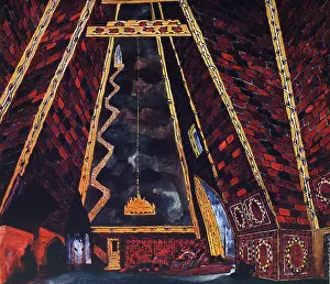 Bakst: Set design by Bakst for the ballet Thamar, Ballets Russes