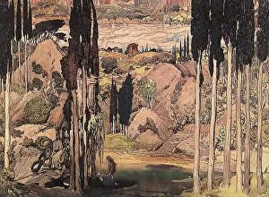 Bakst: Set design by Bakst for Daphnis and Chloe