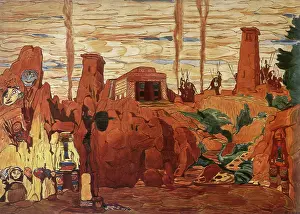 Bakst: Set design for Helene de Sparte, by Bakst