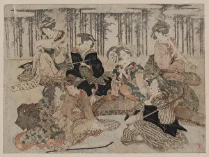 Sages: Seven people before a bamboo fence