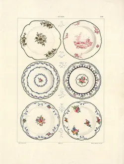 Gillot: Sevres plates with simple decoration