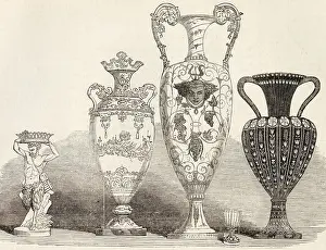 Urns: Sevres porcelain