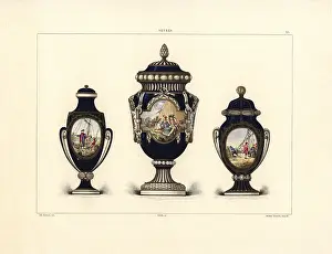 Gillot: Three Sevres vases