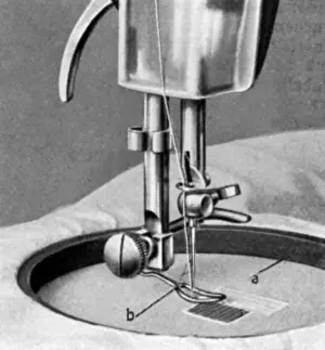 Fabrication: Sewing machines, accessory unit for the darning of clothes a