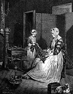 Housekeep: Sewing machines, mother sewing