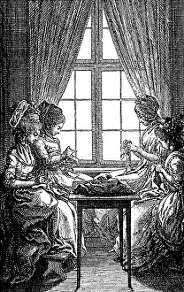 Housekeep: Sewing machines, women sewing