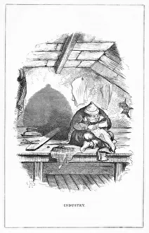 Stitching: Shadow drawing. C.H. Bennett, Industry