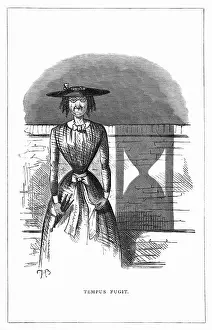 Hourglass: Shadow drawing. C.H. Bennett, Tempus Fugit