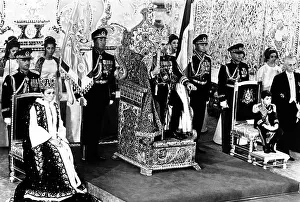15062: Shah of Iran seated on the Peacock Throne, flanked