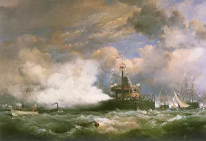 Cooke: The Shah of Persia reviewing the Fleet with HMS Devastation