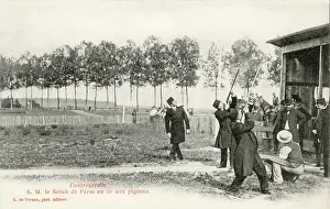 Shah of Persia shooting pigeons