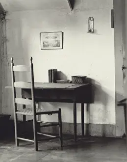 Artisanal: Shaker sewing table and chair at the Hancock Shaker