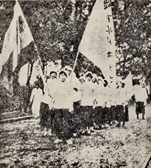 Demonstrating: Shanghai Female Students Demonstrating in Protests