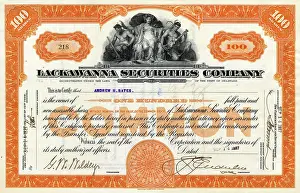 Delaware: Share certificate, Lackawanna Securities Company
