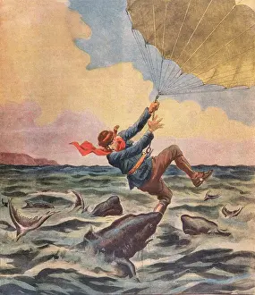 Parachutist: SHARKS EAT PARACHUTIST