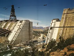 Shasta: Shasta dam under construction, California