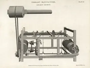 Shearing: Shearing machine used in wool manufacture, 18th century