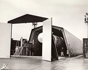 Thor: The shed containing a Thor IRBM rolls back on rails
