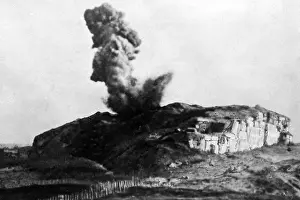 Austria Hungary: Shell impact at fort Verle, 1915