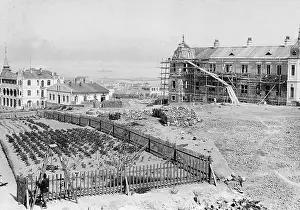 Tsingtau: Shell of the school building in Quingdao, 1902
