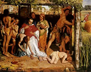 Sheltering: Sheltering a Christian Priest, by Holman Hunt