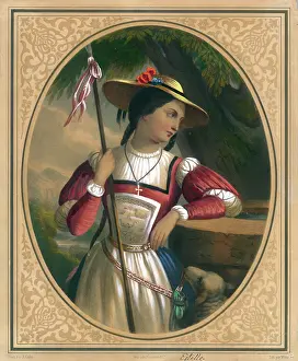 Estelle: Sheperdess in an oval frame