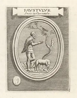 Suckled: The shepherd Faustulus finding Romulus and Remus