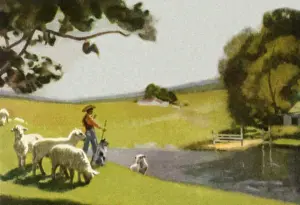 Glade: Shepherd and Sheep near Glade