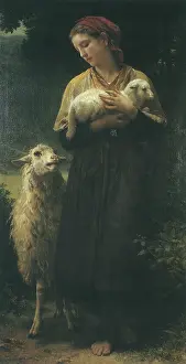 Lambs: The Shepherdess, by Bouguereau