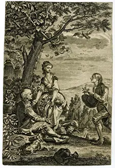 Doves: Shepherdess, suitor and older man