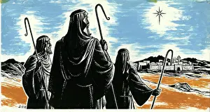 Haywood: Three Shepherds approaching Bethlehem