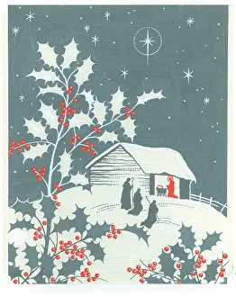 Nativity: Shepherds approaching Holy Stable