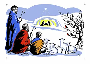 Lynes: Three shepherds gazing at the Holy Stable