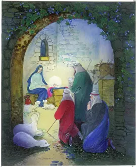 Schermele: Shepherds before the Holy Baby in the stable