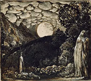 Moonrise: Shepherds under a Full Moon