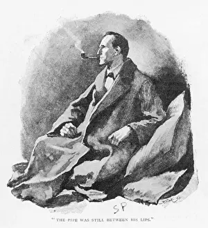 Ponders: Sherlock Holmes smoking a pipe