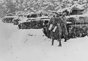 Inspected: Sherman tank division inspected, WW2