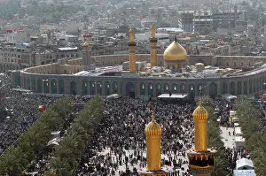 Husayn: Shia Muslims around the Husayn Mosque in ?