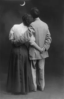 By Moonlight: Shine on Silver Moon, rear view of man and ?