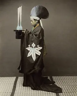 Shinto: Shinto priest making offering, Japan