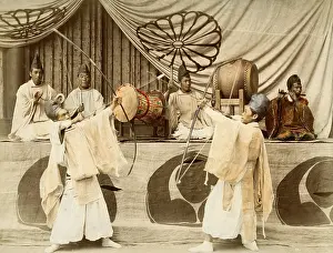 Cymbals: Shinto priests