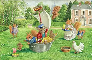 Racey: Ship Ahoy! - animals in a tin bath