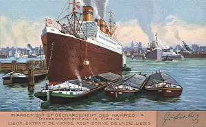 Liebig: Ship, Boats and Harbor