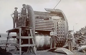 Breakers: Ship breakers of T W Ward Ltd, with old boiler