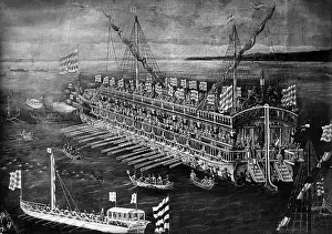 Pomp: The ship Buzentaurus on Lake Starnberg